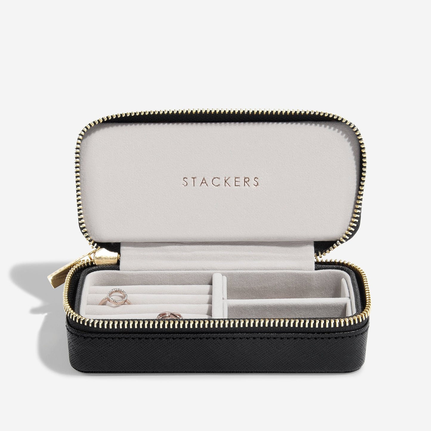 Black Medium Zipped Travel Jewellery Box