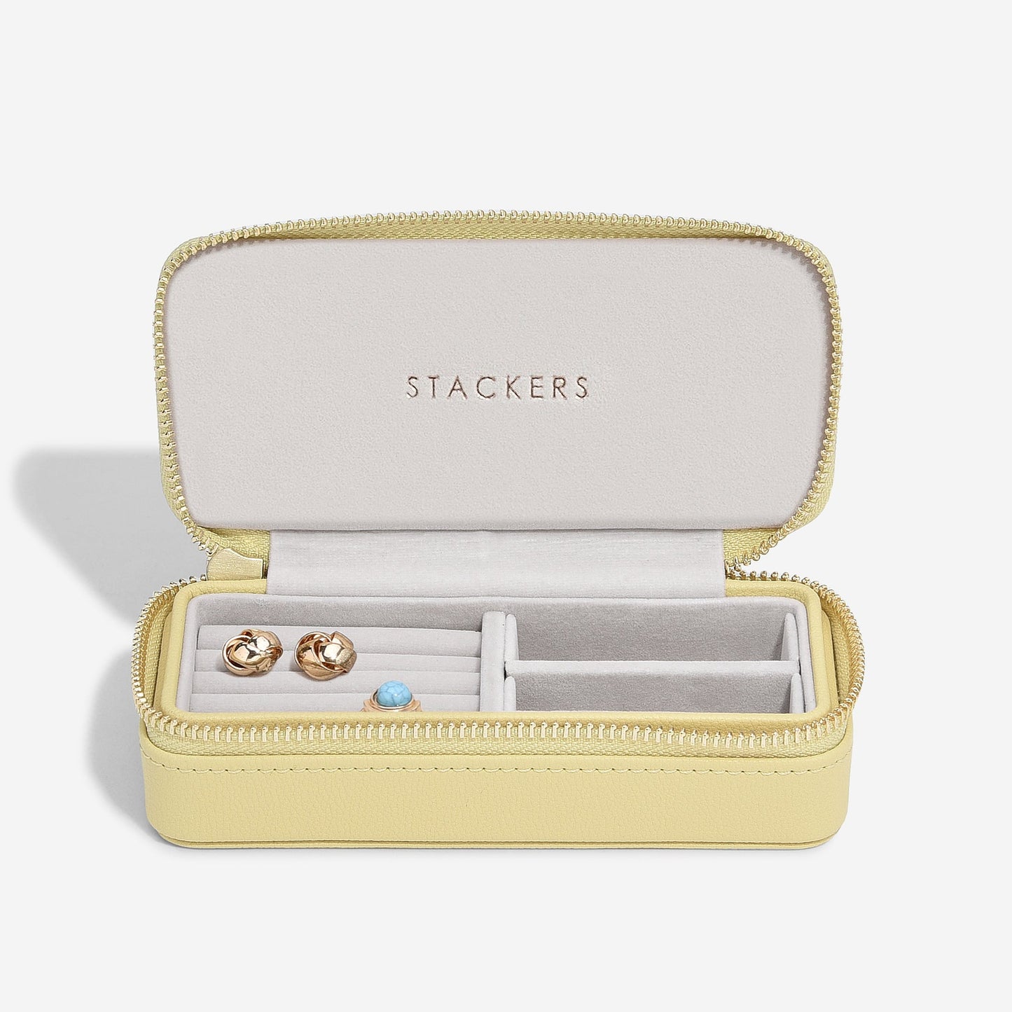 Yellow Medium Zipped Travel Jewellery Box