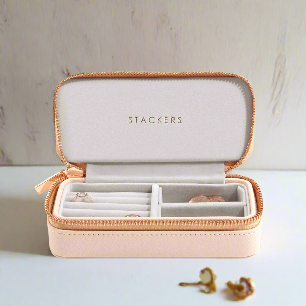 Blush Pink Medium Zipped Jewellery Box