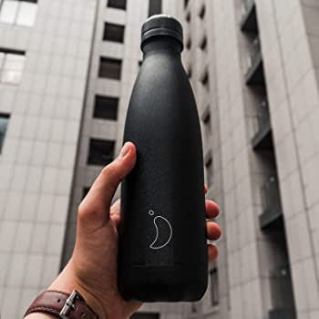 Chilly's Monochrome All Black 500ml Water Bottle