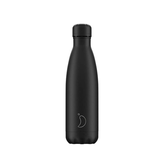 Chilly's Monochrome All Black 500ml Water Bottle